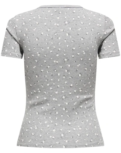 JDY - JDYLucky O-Neck T-Shirt - Light Grey Melange